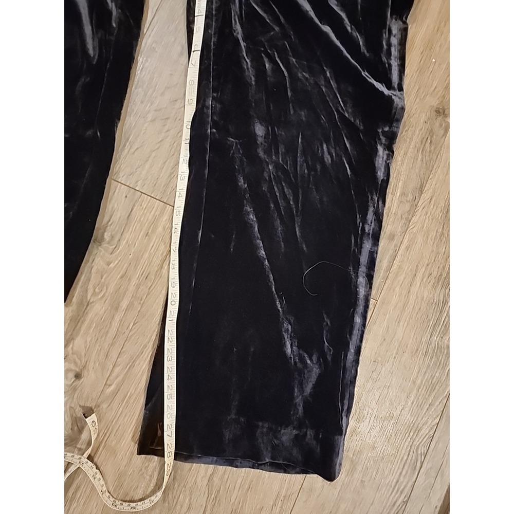 Talbots velvet pants black stretch Side Zip Wide Leg Size 14 - Picture 9 of 10